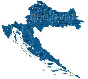 Postcodekaart Kroatië