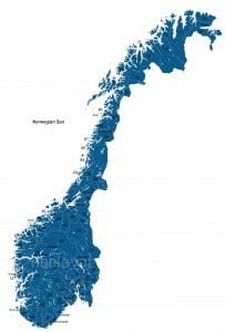 Postcodekaart Noorwegen