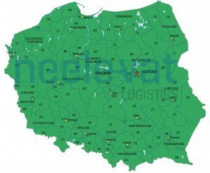 Postcodekaart Transport Polen