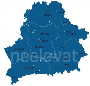 Postcodekaart Wit Rusland